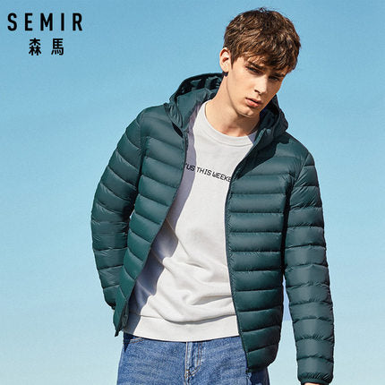 SEMIR hombres de la marca de la chaqueta de moda casual chaqueta de invierno para hombres Cazadora con capucha abrigo de pato blanco ropa exterior