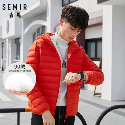 SEMIR hombres de la marca de la chaqueta de moda casual chaqueta de invierno para hombres Cazadora con capucha abrigo de pato blanco ropa exterior