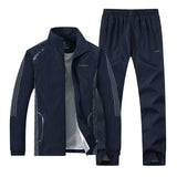 LBL Hombres Chándal Rayas Otoño Invierno Slim Fit Conjunto para hombre Chaqueta Outwear a prueba de viento Pantalones de chándal Conjunto de dos piezas Ropa deportiva para hombres 5XL
