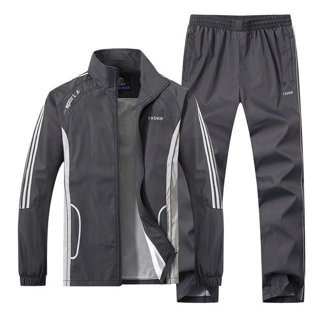 LBL Hombres Chándal Rayas Otoño Invierno Slim Fit Conjunto para hombre Chaqueta Outwear a prueba de viento Pantalones de chándal Conjunto de dos piezas Ropa deportiva para hombres 5XL