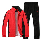 LBL Hombres Chándal Rayas Otoño Invierno Slim Fit Conjunto para hombre Chaqueta Outwear a prueba de viento Pantalones de chándal Conjunto de dos piezas Ropa deportiva para hombres 5XL