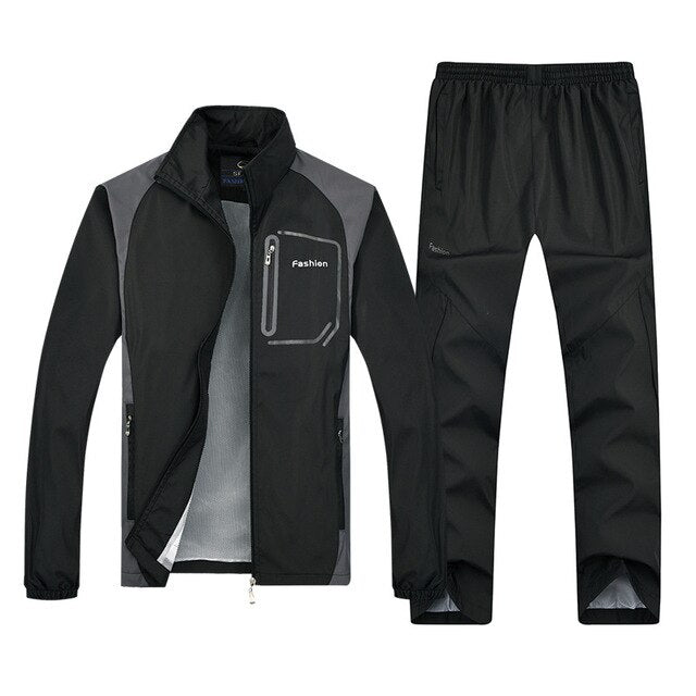 LBL Hombres Chándal Rayas Otoño Invierno Slim Fit Conjunto para hombre Chaqueta Outwear a prueba de viento Pantalones de chándal Conjunto de dos piezas Ropa deportiva para hombres 5XL