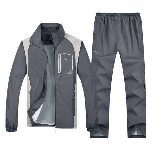 LBL Hombres Chándal Rayas Otoño Invierno Slim Fit Conjunto para hombre Chaqueta Outwear a prueba de viento Pantalones de chándal Conjunto de dos piezas Ropa deportiva para hombres 5XL
