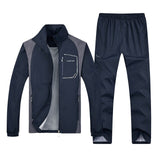 LBL Hombres Chándal Rayas Otoño Invierno Slim Fit Conjunto para hombre Chaqueta Outwear a prueba de viento Pantalones de chándal Conjunto de dos piezas Ropa deportiva para hombres 5XL