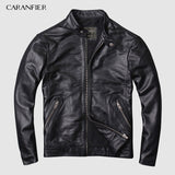 CARANFIER DHL Free Shipping Mens 100% Cowhide Chaqueta de cuero genuino Chaqueta de cuero de motocicleta retro antigua de alta calidad 3XL