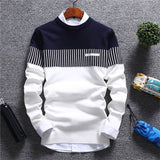 Mountainskin Nuevos hombres Otoño Invierno Pullover Lana Slim Fit Suéter de punto Rayas Ropa de marca para hombre Casual Pull Homme SA752