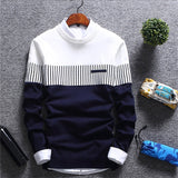 Mountainskin Nuevos hombres Otoño Invierno Pullover Lana Slim Fit Suéter de punto Rayas Ropa de marca para hombre Casual Pull Homme SA752