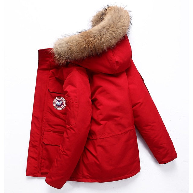 Chaqueta de plumas de invierno para hombre Chaqueta de plumón corta de Canadá Ropa de trabajo al aire libre Chaqueta de invierno gruesa para hombre