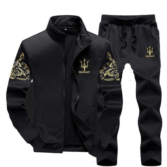 Chándal Hombres Conjunto Trajes casuales Ropa deportiva Chándal Cuello alto Ropa para hombre Hombre Dos piezas Sudadera masculina Tamaño grande M-9XL