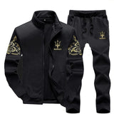 Chándal Hombres Conjunto Trajes casuales Ropa deportiva Chándal Cuello alto Ropa para hombre Hombre Dos piezas Sudadera masculina Tamaño grande M-9XL