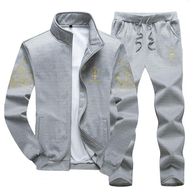 Chándal Hombres Conjunto Trajes casuales Ropa deportiva Chándal Cuello alto Ropa para hombre Hombre Dos piezas Sudadera masculina Tamaño grande M-9XL