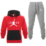 Nuevos Hombres Sudaderas con capucha Traje Fleece Warm Jordan 23 Chándal Hombres Sudadera con capucha + Pantalones de chándal Jogging Homme Chándal con capucha 3XL