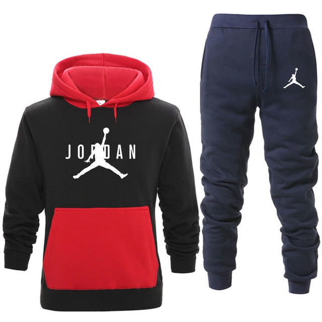 Nuevos Hombres Sudaderas con capucha Traje Fleece Warm Jordan 23 Chándal Hombres Sudadera con capucha + Pantalones de chándal Jogging Homme Chándal con capucha 3XL
