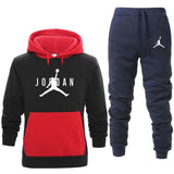 Nuevos Hombres Sudaderas con capucha Traje Fleece Warm Jordan 23 Chándal Hombres Sudadera con capucha + Pantalones de chándal Jogging Homme Chándal con capucha 3XL