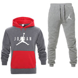 Nuevos Hombres Sudaderas con capucha Traje Fleece Warm Jordan 23 Chándal Hombres Sudadera con capucha + Pantalones de chándal Jogging Homme Chándal con capucha 3XL