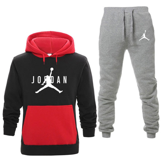 Nuevos Hombres Sudaderas con capucha Traje Fleece Warm Jordan 23 Chándal Hombres Sudadera con capucha + Pantalones de chándal Jogging Homme Chándal con capucha 3XL