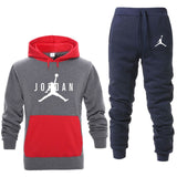 Nuevos Hombres Sudaderas con capucha Traje Fleece Warm Jordan 23 Chándal Hombres Sudadera con capucha + Pantalones de chándal Jogging Homme Chándal con capucha 3XL