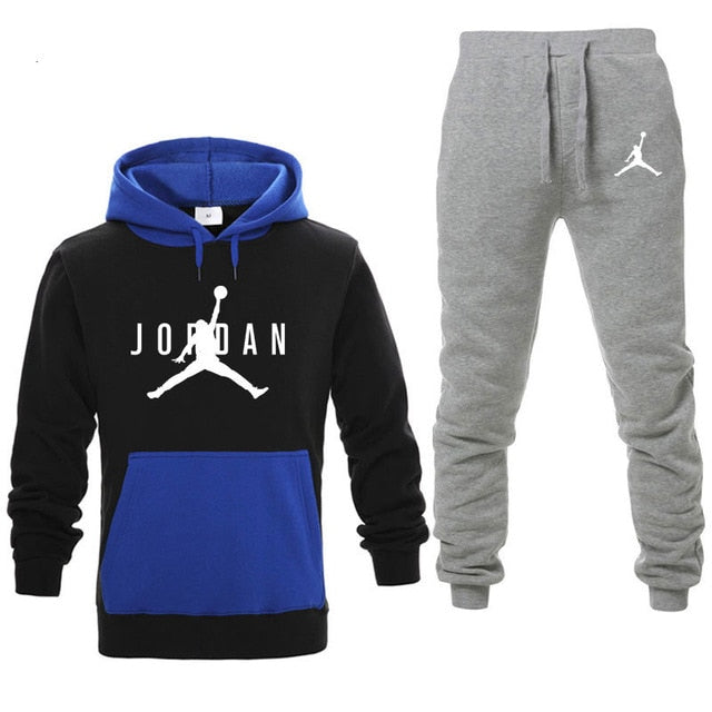 Nuevos Hombres Sudaderas con capucha Traje Fleece Warm Jordan 23 Chándal Hombres Sudadera con capucha + Pantalones de chándal Jogging Homme Chándal con capucha 3XL