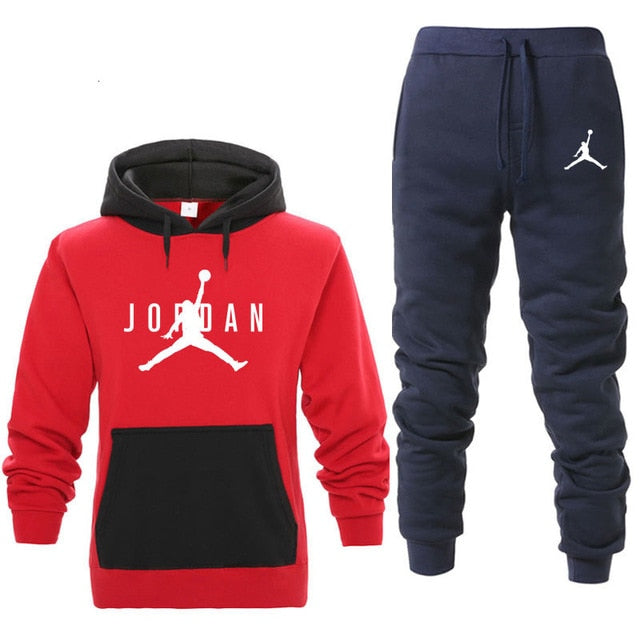Nuevos Hombres Sudaderas con capucha Traje Fleece Warm Jordan 23 Chándal Hombres Sudadera con capucha + Pantalones de chándal Jogging Homme Chándal con capucha 3XL