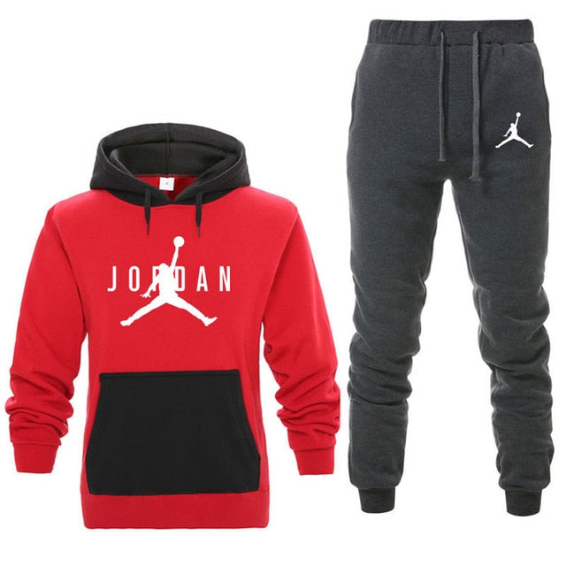 Nuevos Hombres Sudaderas con capucha Traje Fleece Warm Jordan 23 Chándal Hombres Sudadera con capucha + Pantalones de chándal Jogging Homme Chándal con capucha 3XL