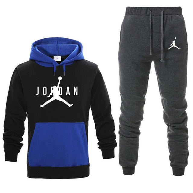 Nuevos Hombres Sudaderas con capucha Traje Fleece Warm Jordan 23 Chándal Hombres Sudadera con capucha + Pantalones de chándal Jogging Homme Chándal con capucha 3XL