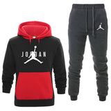 Nuevos Hombres Sudaderas con capucha Traje Fleece Warm Jordan 23 Chándal Hombres Sudadera con capucha + Pantalones de chándal Jogging Homme Chándal con capucha 3XL