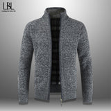 Cárdigan para hombre Otoño Invierno Cálido suéter grueso Prendas de punto ocasionales Chaqueta cortavientos Cuello alto Abrigo Hombres Cremallera Punto