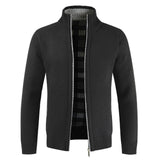 Cárdigan para hombre Otoño Invierno Cálido suéter grueso Prendas de punto ocasionales Chaqueta cortavientos Cuello alto Abrigo Hombres Cremallera Punto