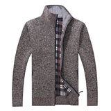 Cárdigan para hombre Otoño Invierno Cálido suéter grueso Prendas de punto ocasionales Chaqueta cortavientos Cuello alto Abrigo Hombres Cremallera Punto