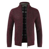 Cárdigan para hombre Otoño Invierno Cálido suéter grueso Prendas de punto ocasionales Chaqueta cortavientos Cuello alto Abrigo Hombres Cremallera Punto