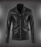 Caliente ! Chaquetas de cuero de la nueva moda de primavera de alta calidad para hombres, chaquetas de cuero para hombres, chaquetas de cuero de la motocicleta de la marca cráneo M-5XL