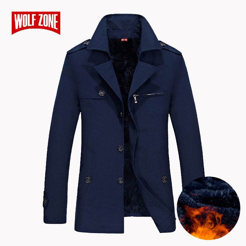 2018 Marca Business Casual larga sección de la chaqueta del invierno de los hombres capa de foso de la manera del hombre abrigo rompevientos calor más el tamaño M-5XL