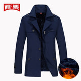 2018 Marca Business Casual larga sección de la chaqueta del invierno de los hombres capa de foso de la manera del hombre abrigo rompevientos calor más el tamaño M-5XL