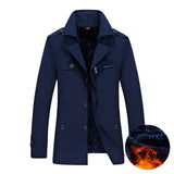 2018 Marca Business Casual larga sección de la chaqueta del invierno de los hombres capa de foso de la manera del hombre abrigo rompevientos calor más el tamaño M-5XL