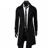 Nuevo Trench Coat Hombres 2019 Chaqueta Hombre Abrigo Casual Slim Fit Cortavientos Sólido Abrigo largo Hombres Moda Abrigos de invierno Homme Tallas grandes
