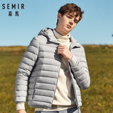 SEMIR hombres de la marca de la chaqueta de moda casual chaqueta de invierno para hombres Cazadora con capucha abrigo de pato blanco ropa exterior